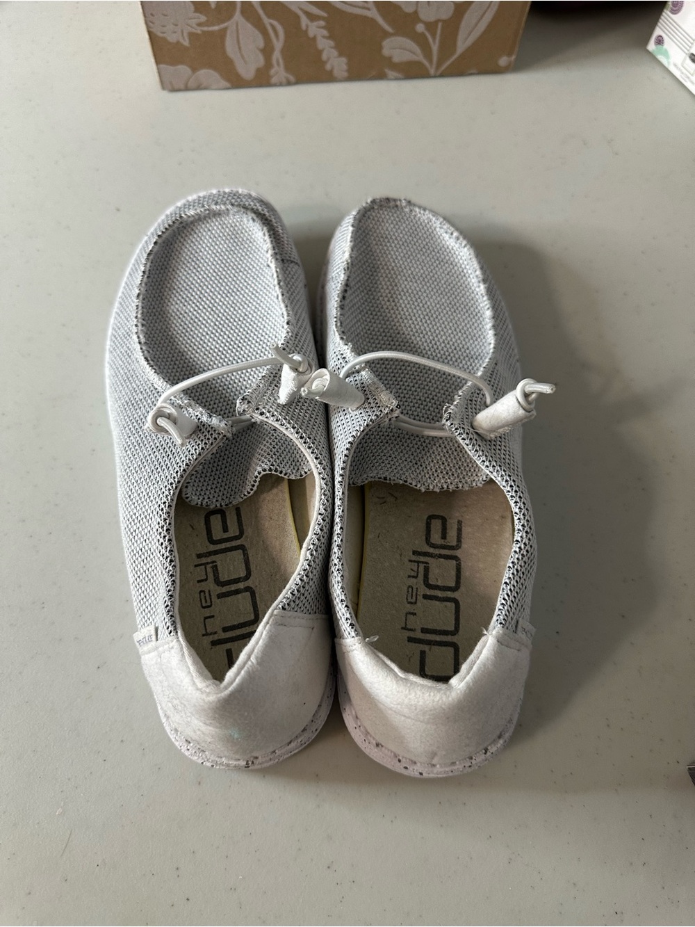 Hey Dude Kids White Slip-On Mesh Ballet Sneakers
